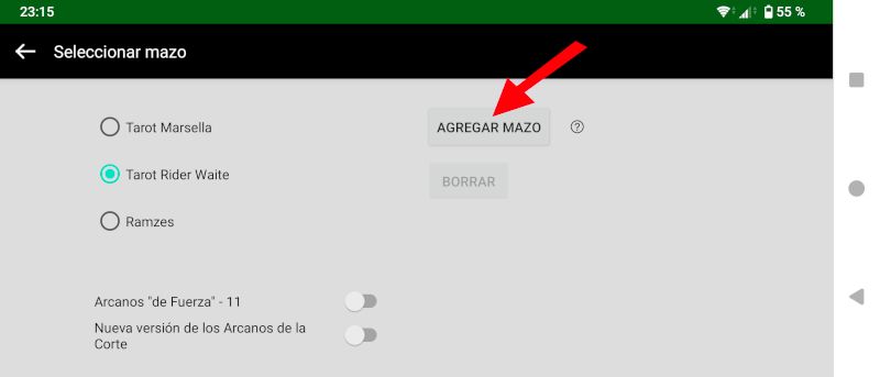 Agregar mazo