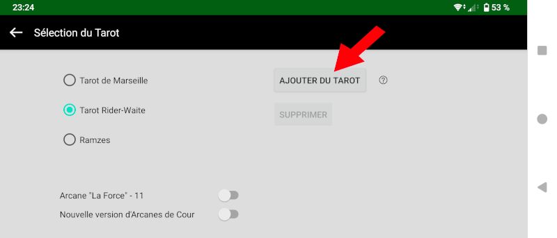 Ajouter du Tarot